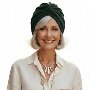 Winter Green Stylish Layered Turban Fashion Faith Chemo Cultural Headpiece NWT